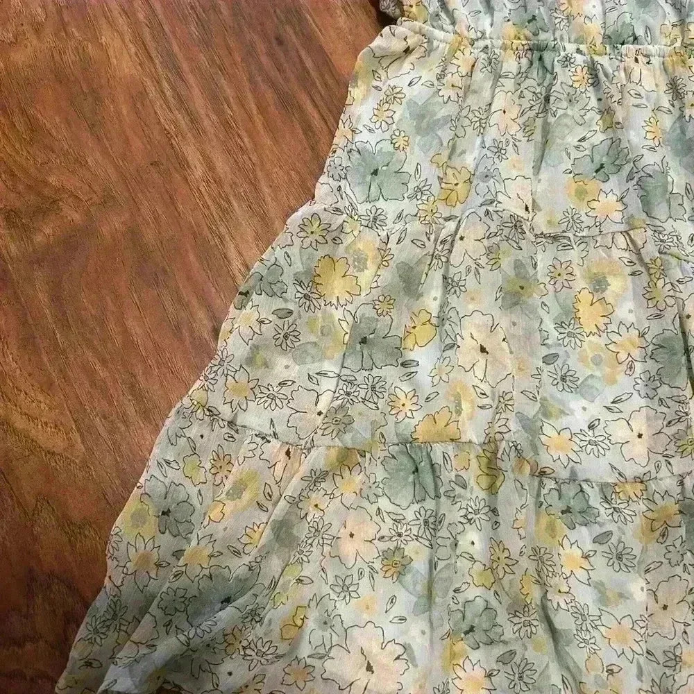 Girl’s Sleeveless Floral Print Dress Size Medium - Picture 9 of 9